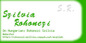 szilvia rohonczi business card